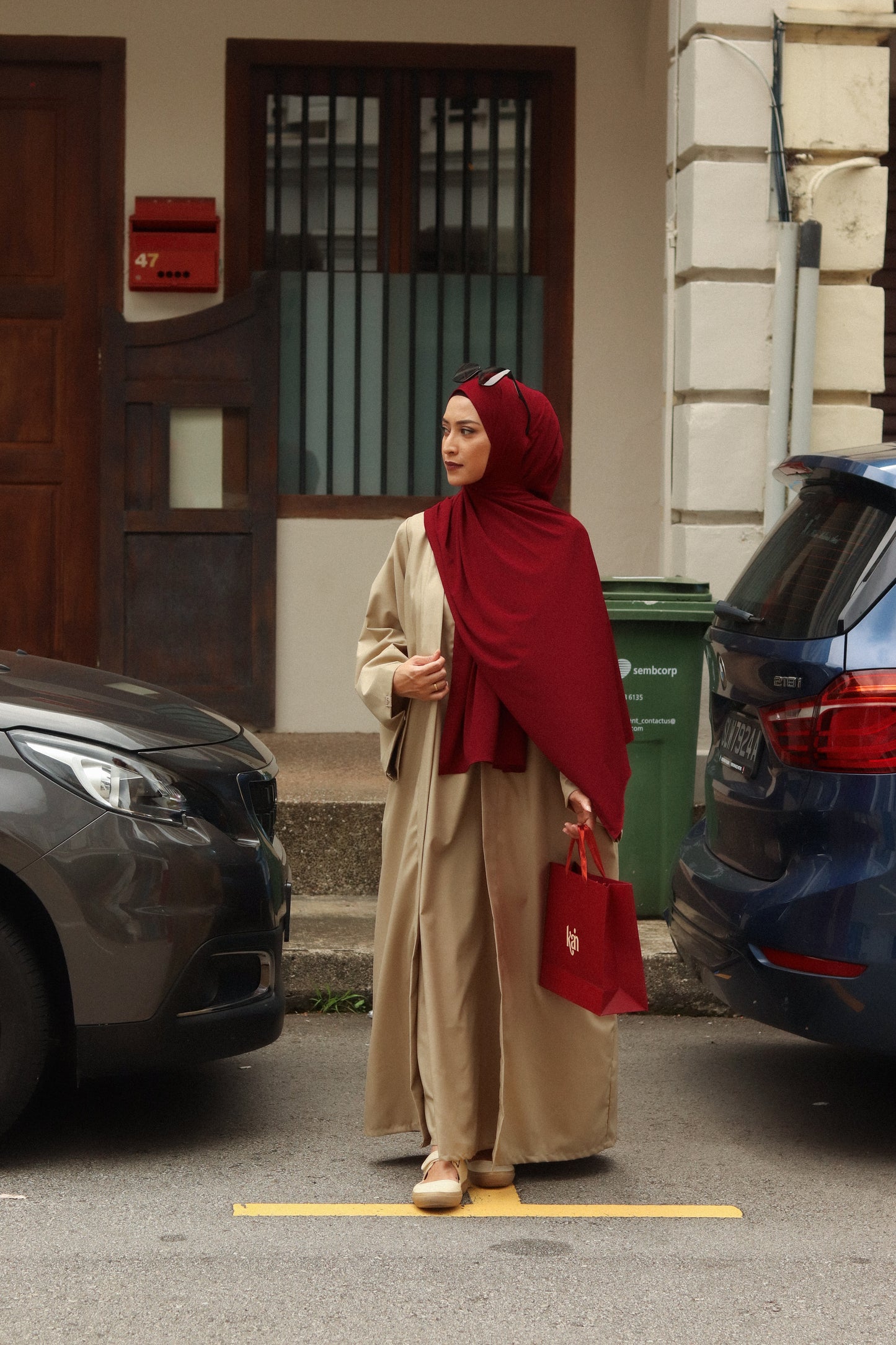 Premium Jersey Shawl in Burgundy