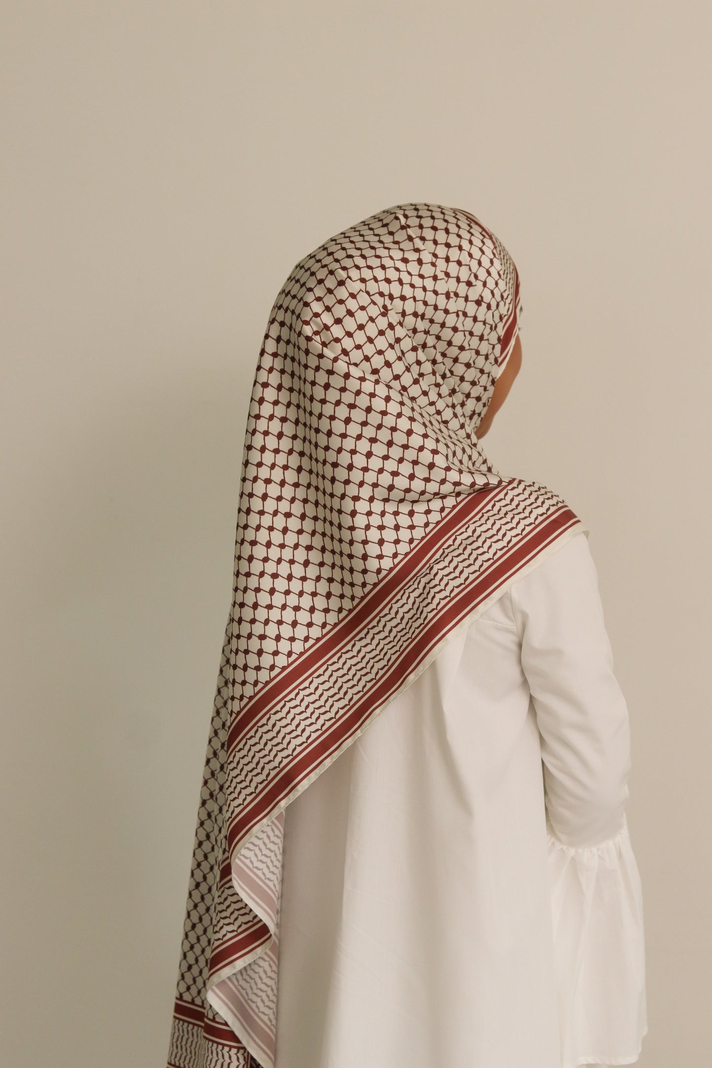 The Keffiyeh Hijab in Burgundy