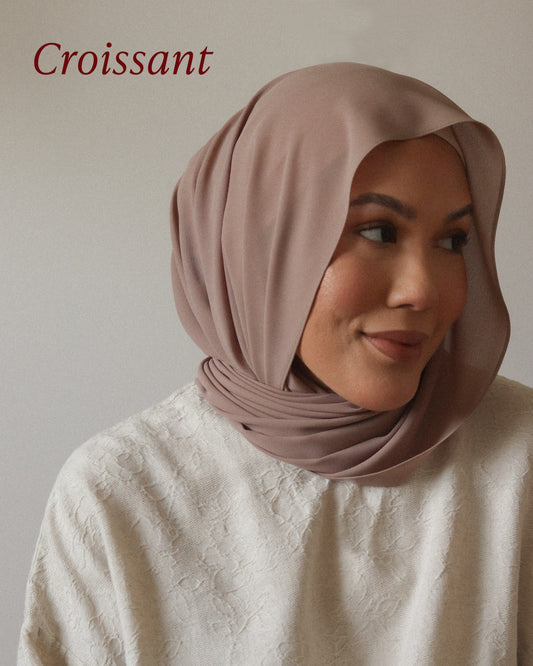 Butter Chiffon Shawl in Croissant