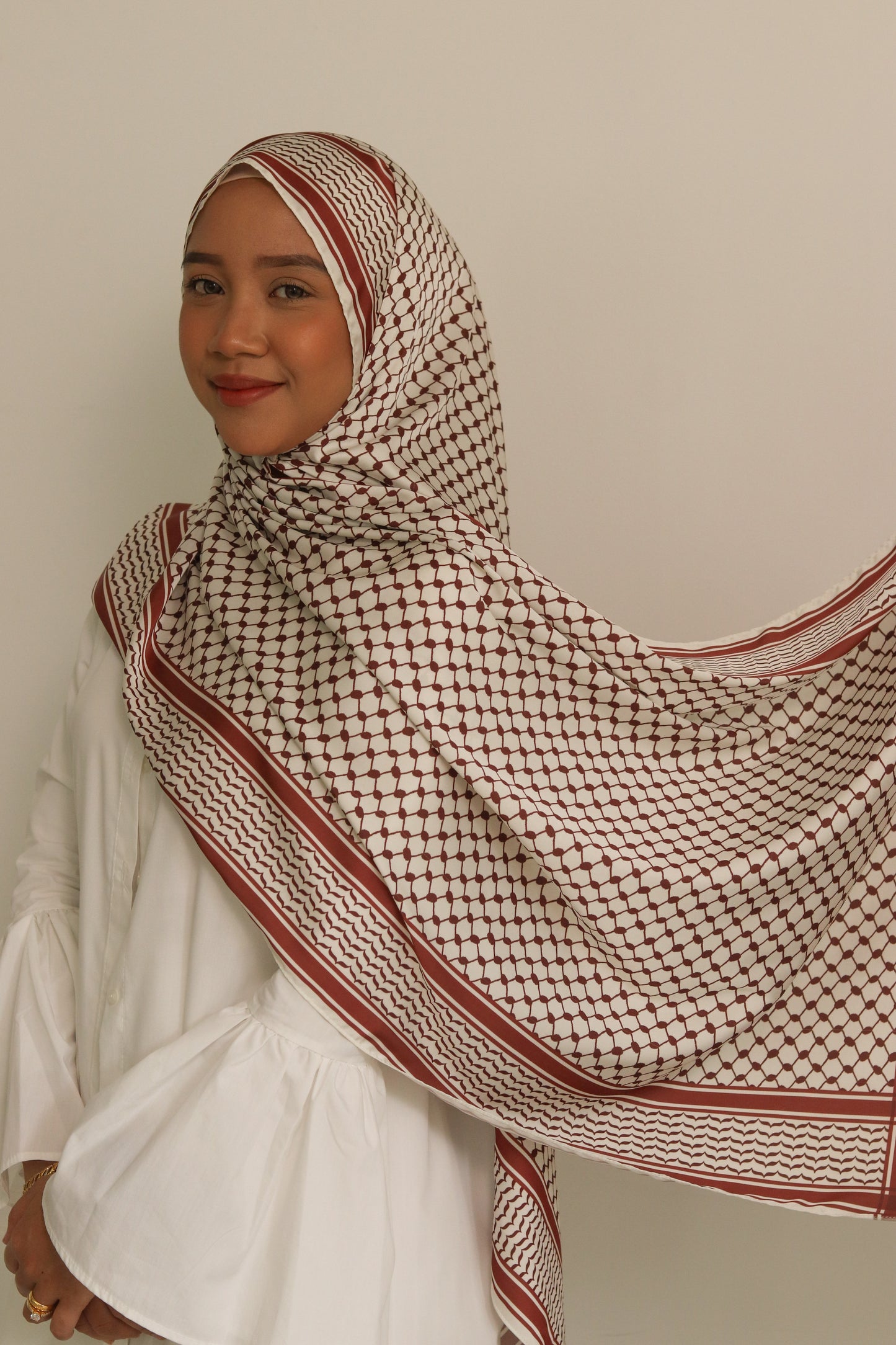 The Keffiyeh Hijab in Burgundy