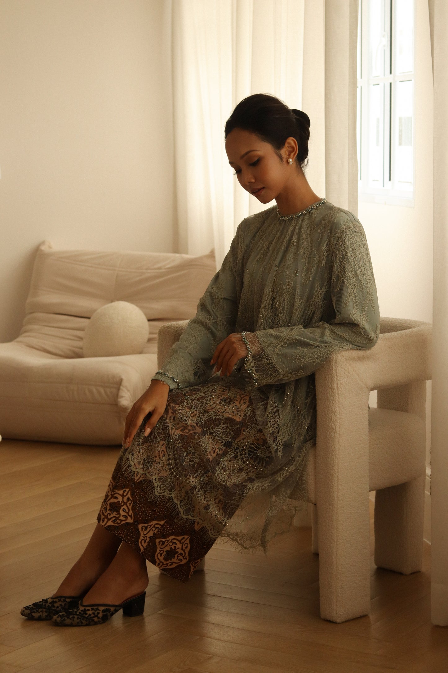 The Modest Kebaya in Dark Sage