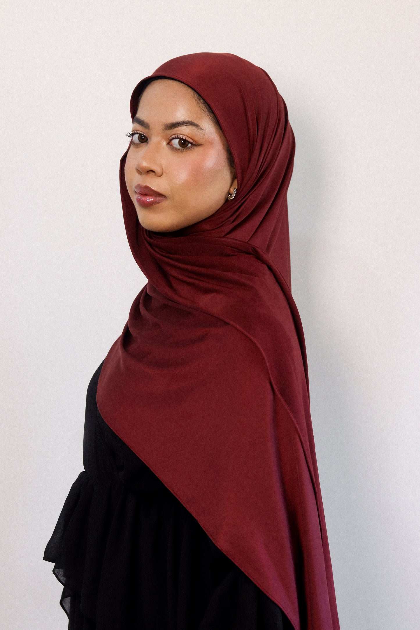 Liquid Jersey Shawl in Cherry