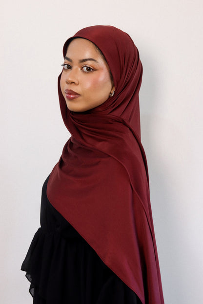 Liquid Jersey Shawl in Cherry