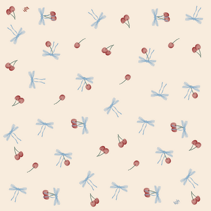 Blue Bows & Cherries