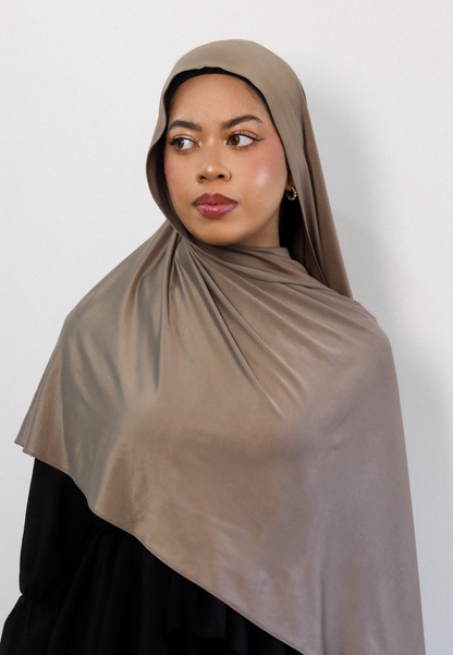 Liquid Jersey Shawl in Coffee